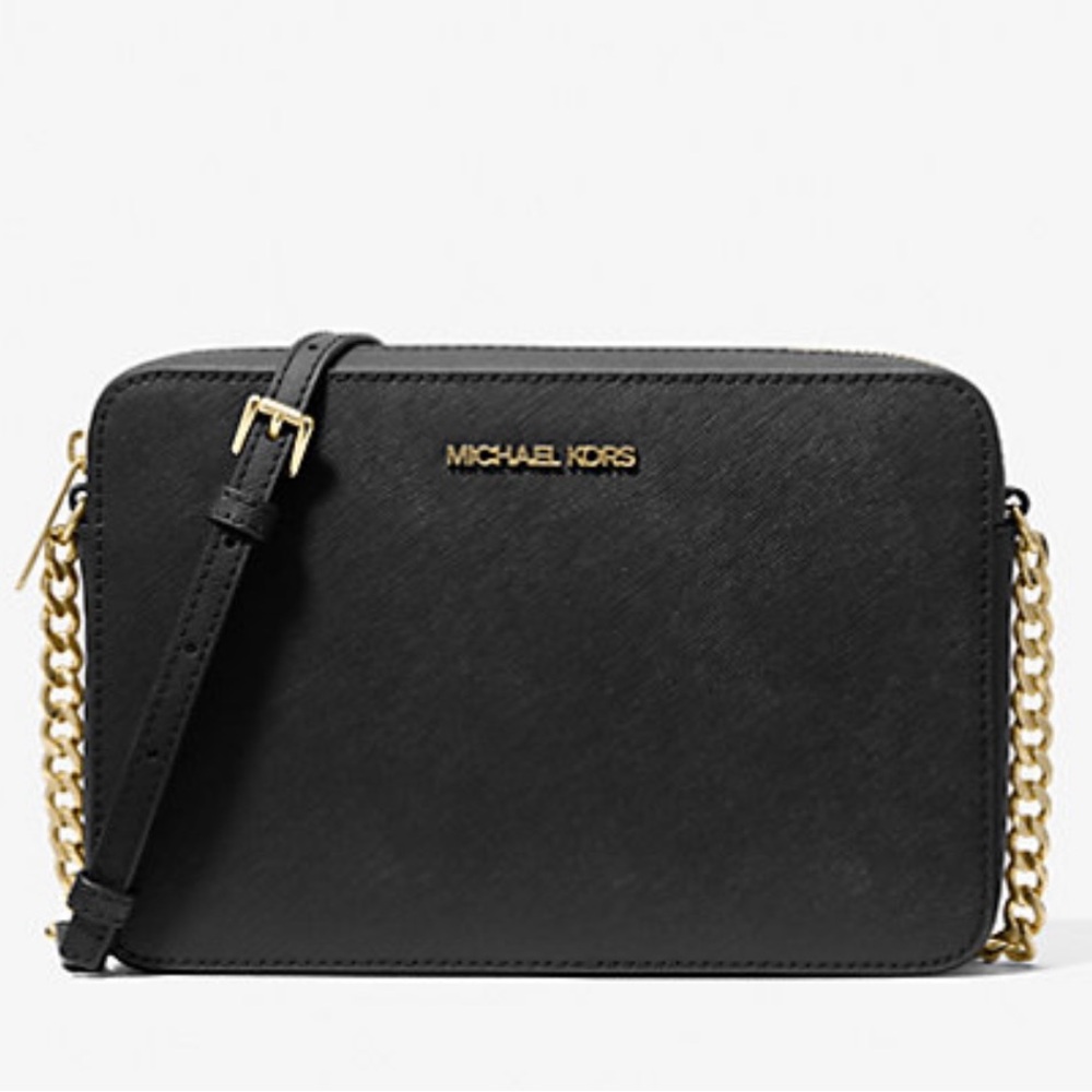 PRE-LOVED Michael Kors Black Crossbody Bag with Gold Chain